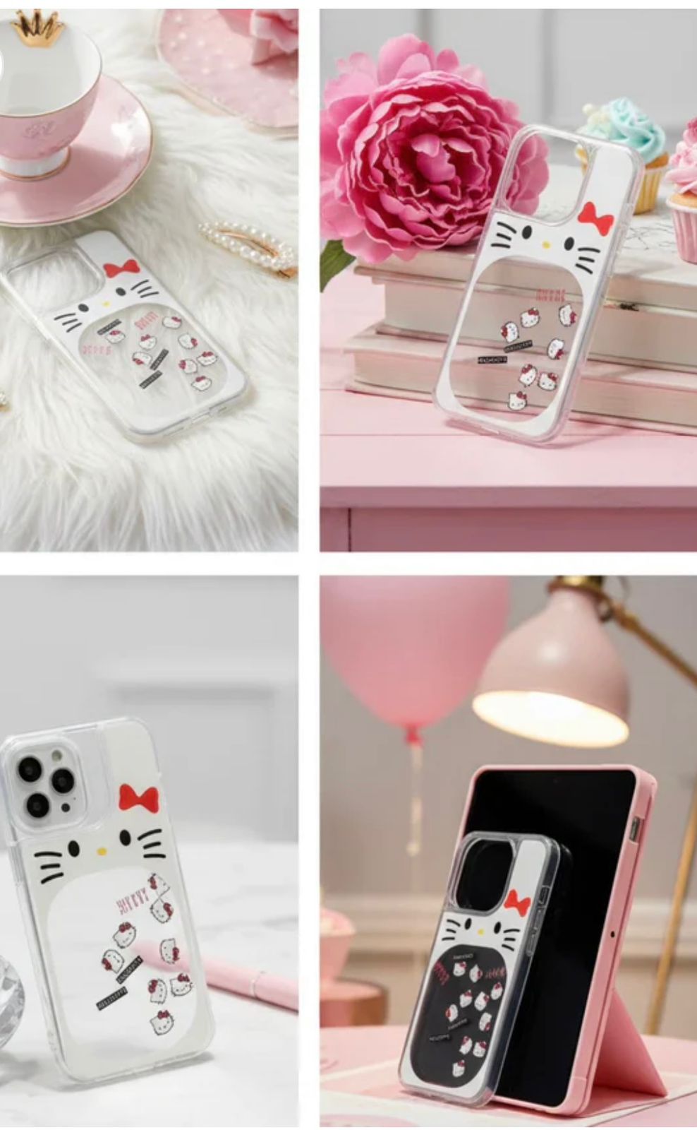 HELLO KITTY GLITTER CASE SEMI TRANSPARENT CASE