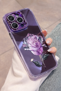 Crystal Purple Bloom Transparent Printing Phone  Case