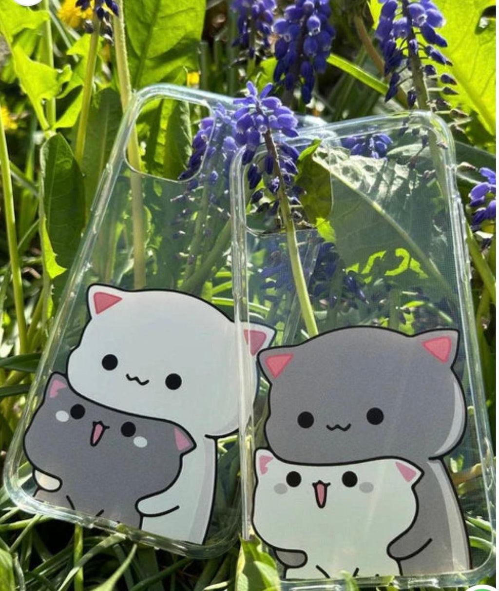 Cute Triple Cat Transparent Phone Case