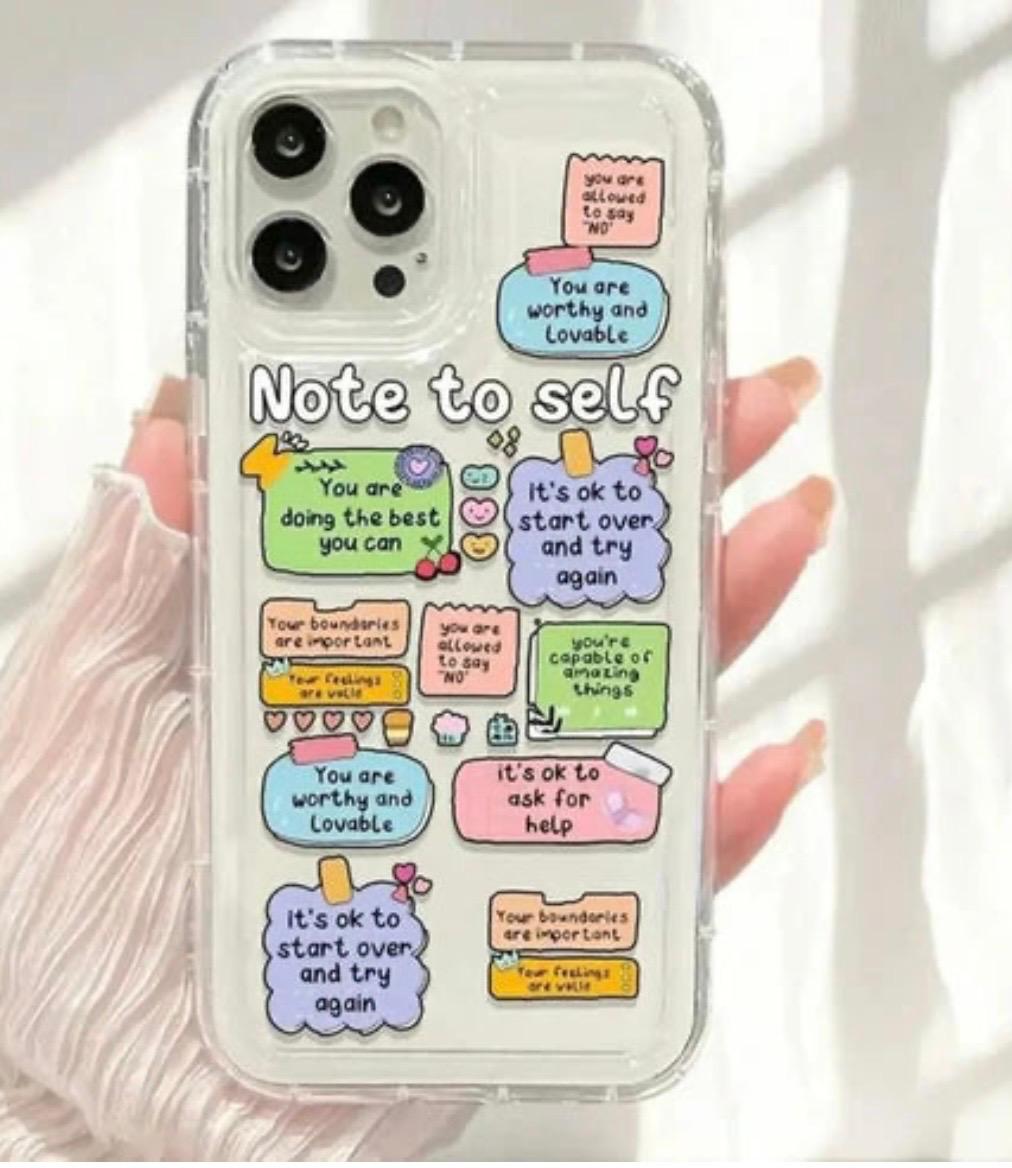 Note to Self – Motivational Transparent Phone Case