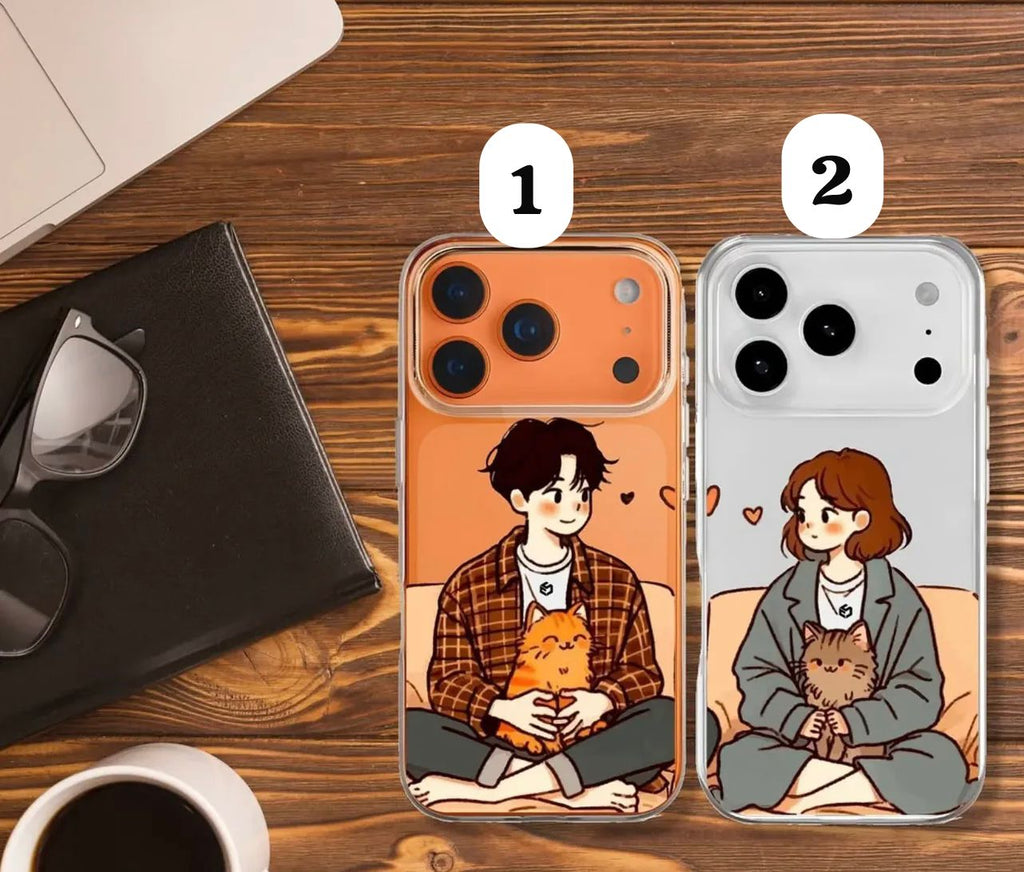 COUPLE TRANSPARENT SOFT CUSTERMIZED PHONE CASE
