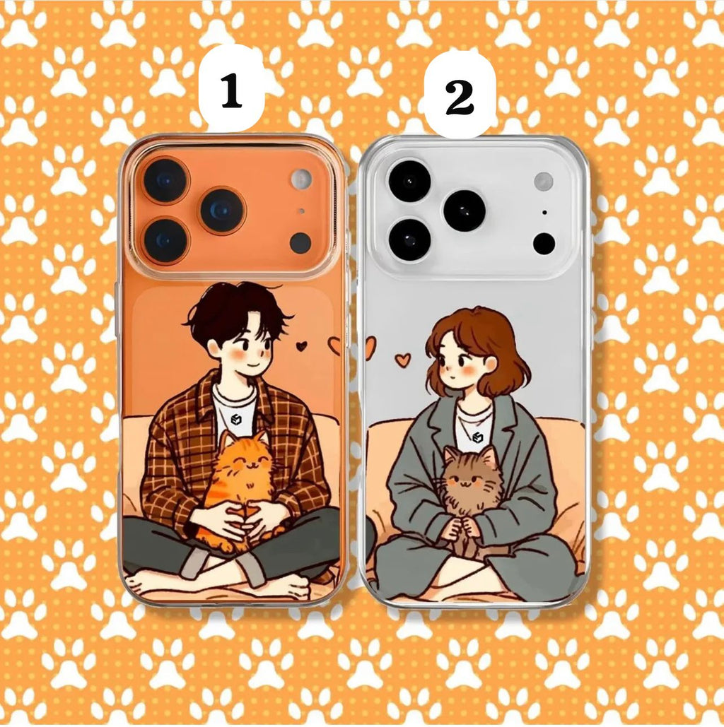 COUPLE TRANSPARENT SOFT CUSTERMIZED PHONE CASE