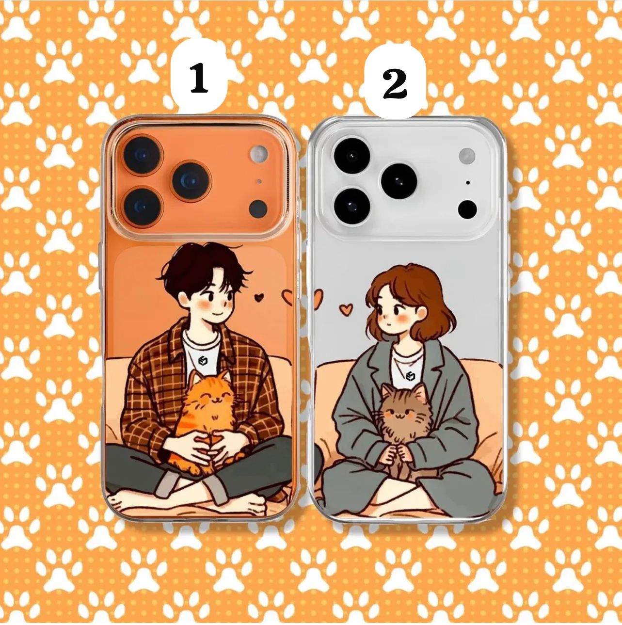 COUPLE TRANSPARENT SOFT CUSTERMIZED PHONE CASE