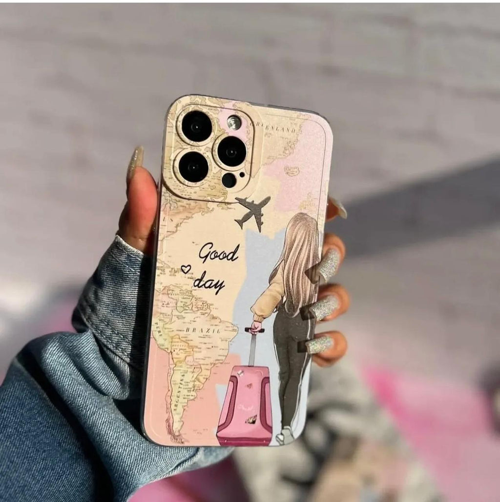 GRIL TRAVEL A WORLD SOFT CUSTERMIZED PHONE CASE