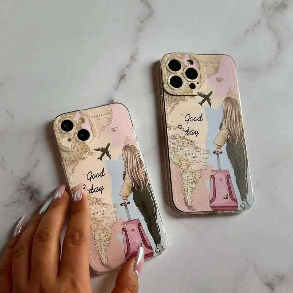 GRIL TRAVEL A WORLD SOFT CUSTERMIZED PHONE CASE