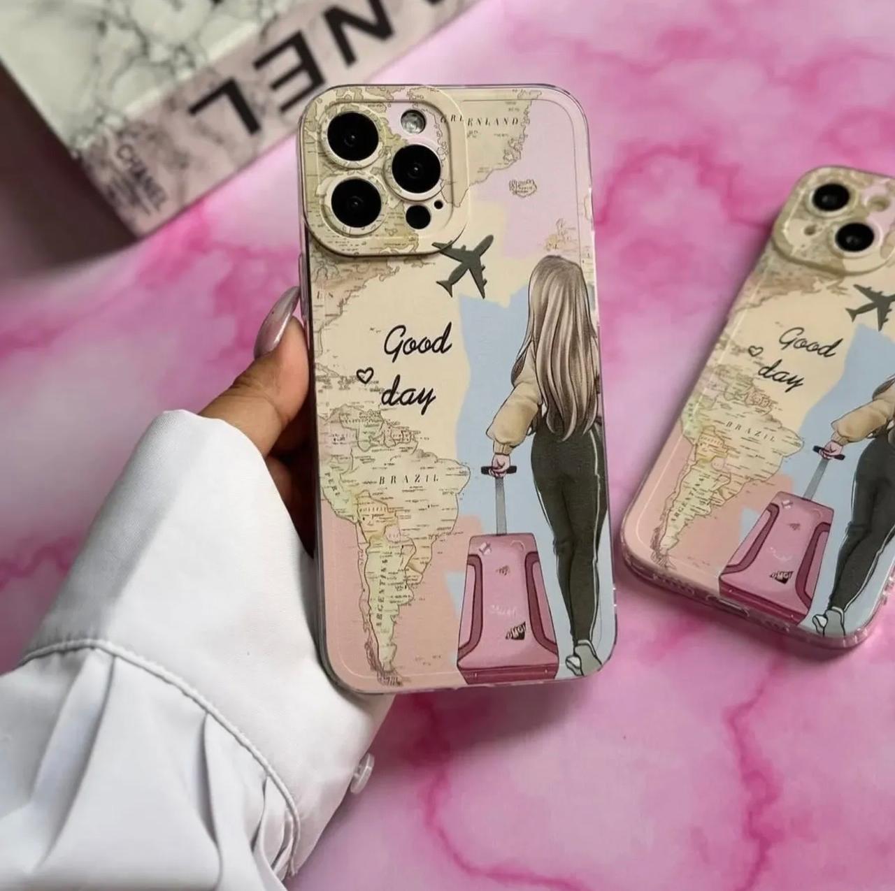 GRIL TRAVEL A WORLD SOFT CUSTERMIZED PHONE CASE