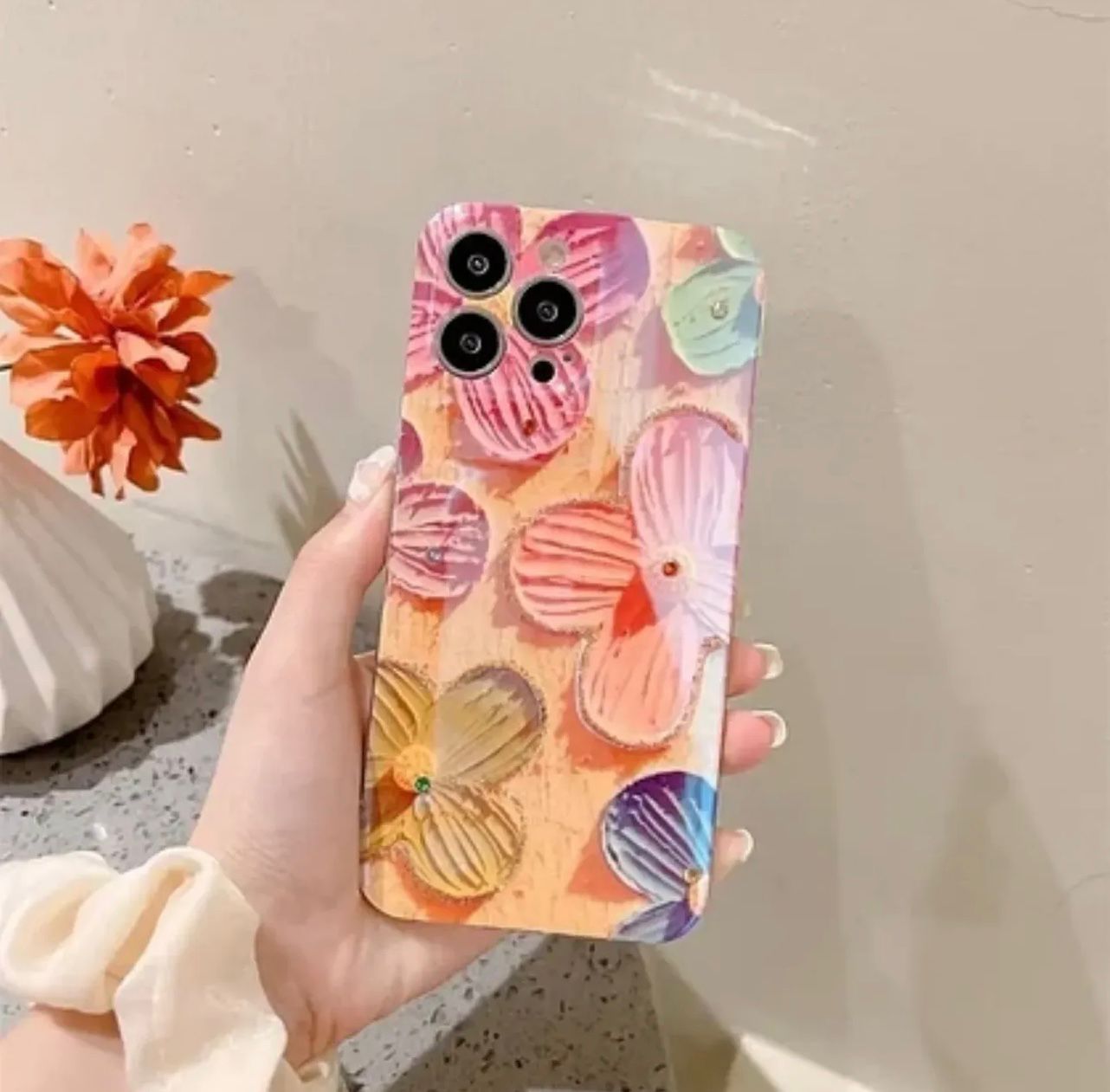CUTE FLORAL GLOSSY COLOURFUL FLOWER CUSTERMIZED CASE