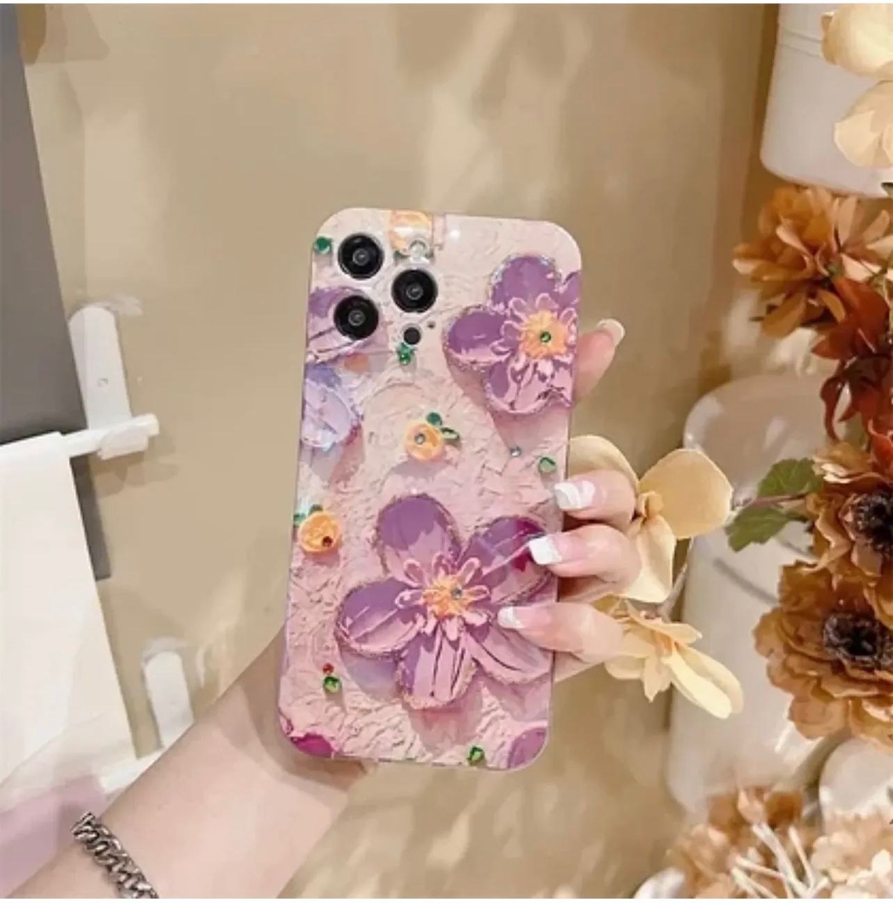 CUTE FLORAL GLOSSY COLOURFUL FLOWER CUSTERMIZED CASE