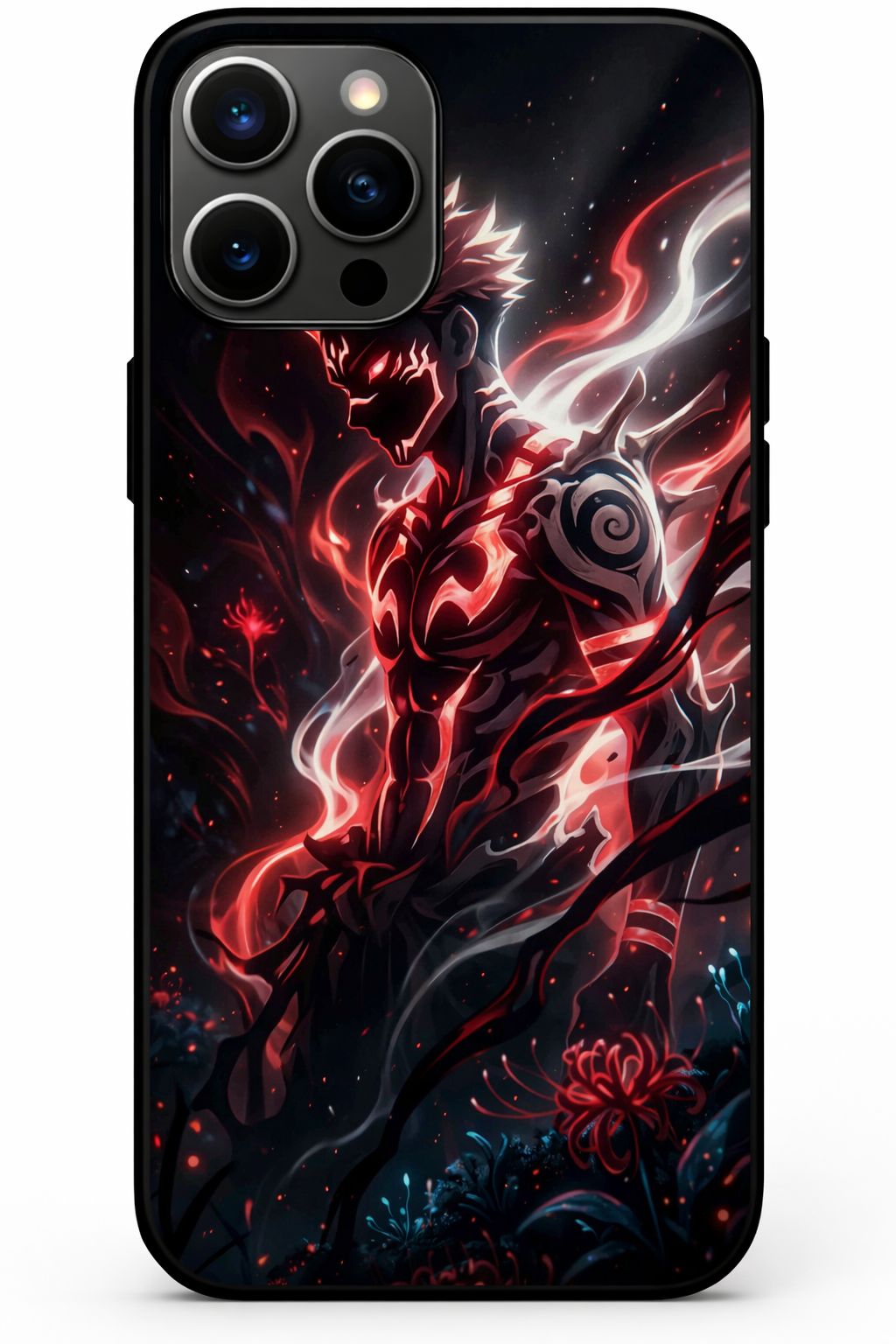 2D Printing Case Phone Design "Sukuna Red Aura"
