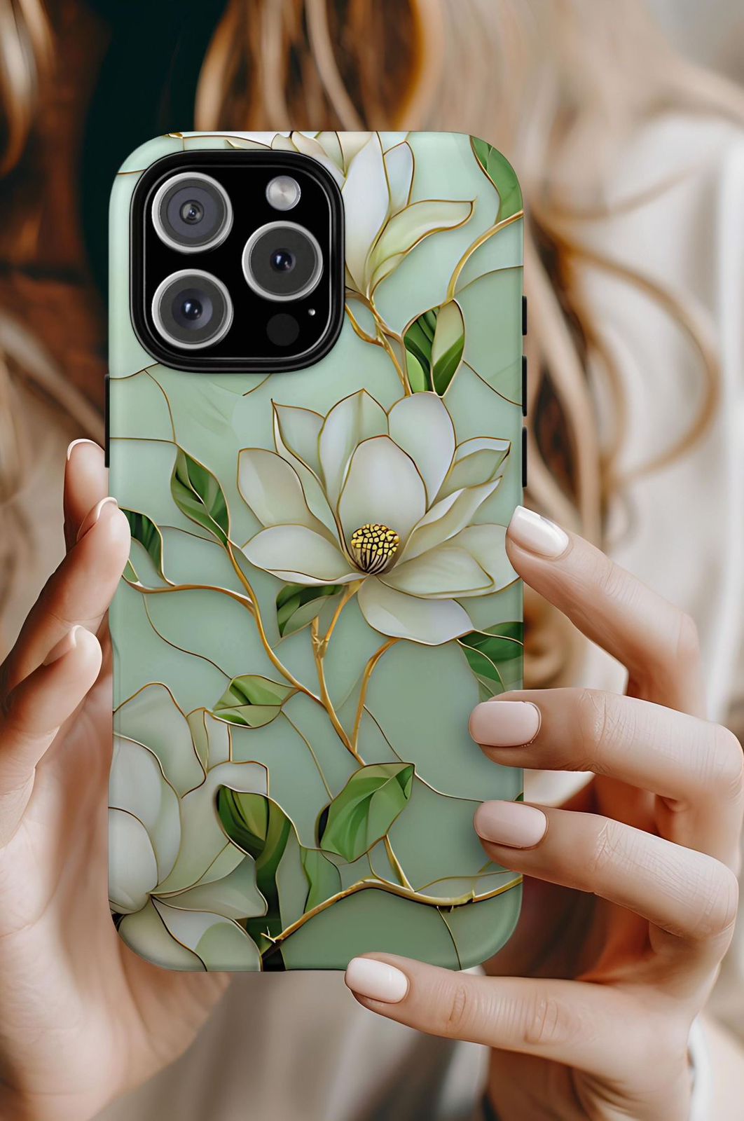 2D Printing Case Phone Design "Colourful White Rose"