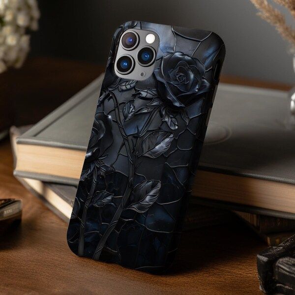 2D Printing Case Phone Design "Black Rose"