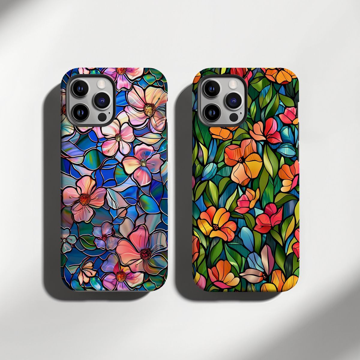 2D Printing Case Phone Design "Stained Glass Floral"