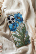 2D Printing Phone Case Design  (Blue Floral – Luxury Art Style)