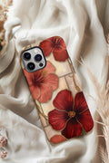 2D Printing Phone Case Design (Red Floral Style)