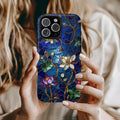 2D Printing Case Phone Design "Blue Art Flower Design Case"