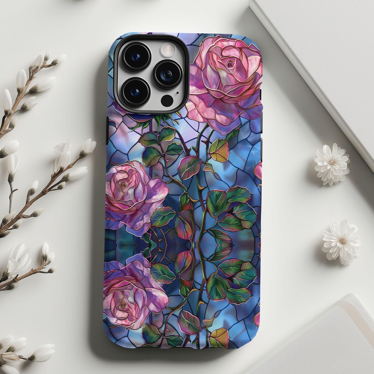 2D Printing Case Phone Design "Pink Flower Design Case"