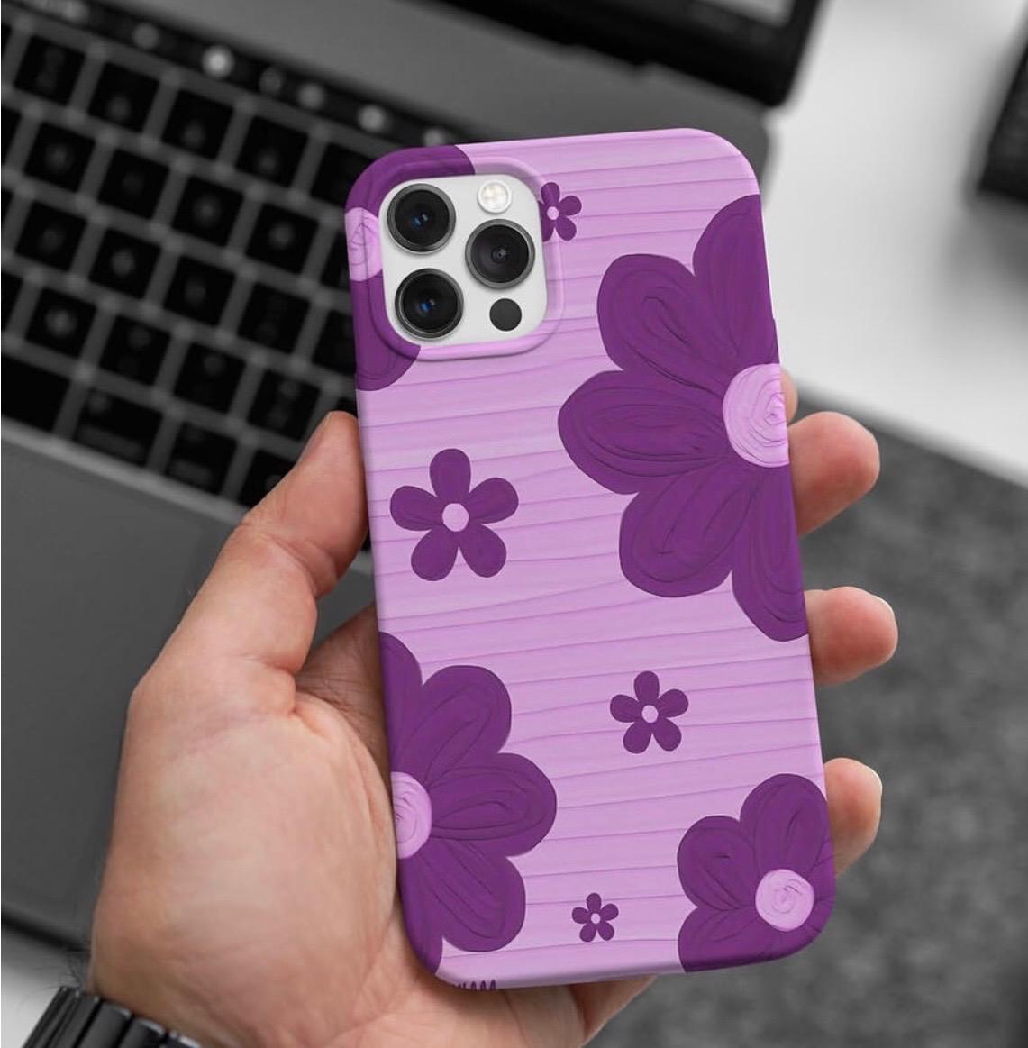 Premium Purple Floral Customized Phone Case