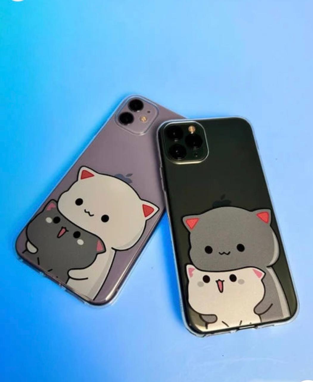Cute Triple Cat Transparent Phone Case