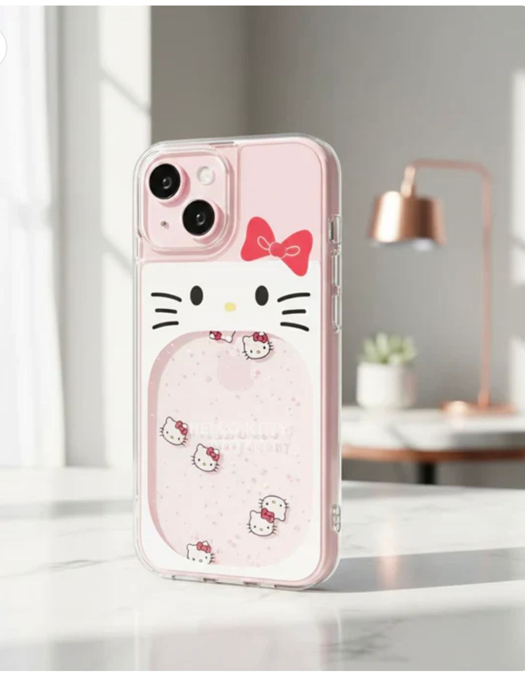 HELLO KITTY GLITTER CASE SEMI TRANSPARENT CASE