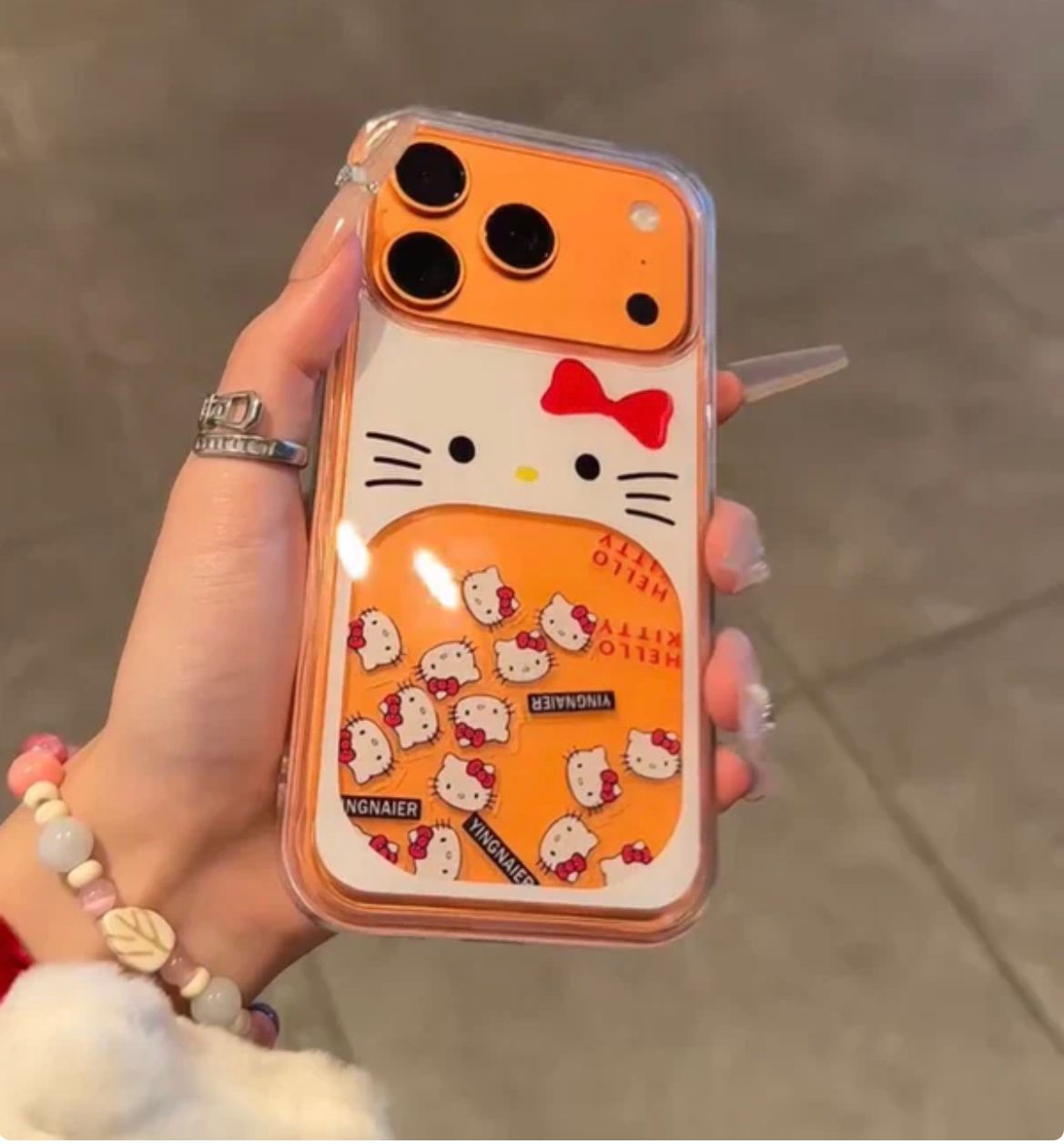 HELLO KITTY GLITTER CASE SEMI TRANSPARENT CASE