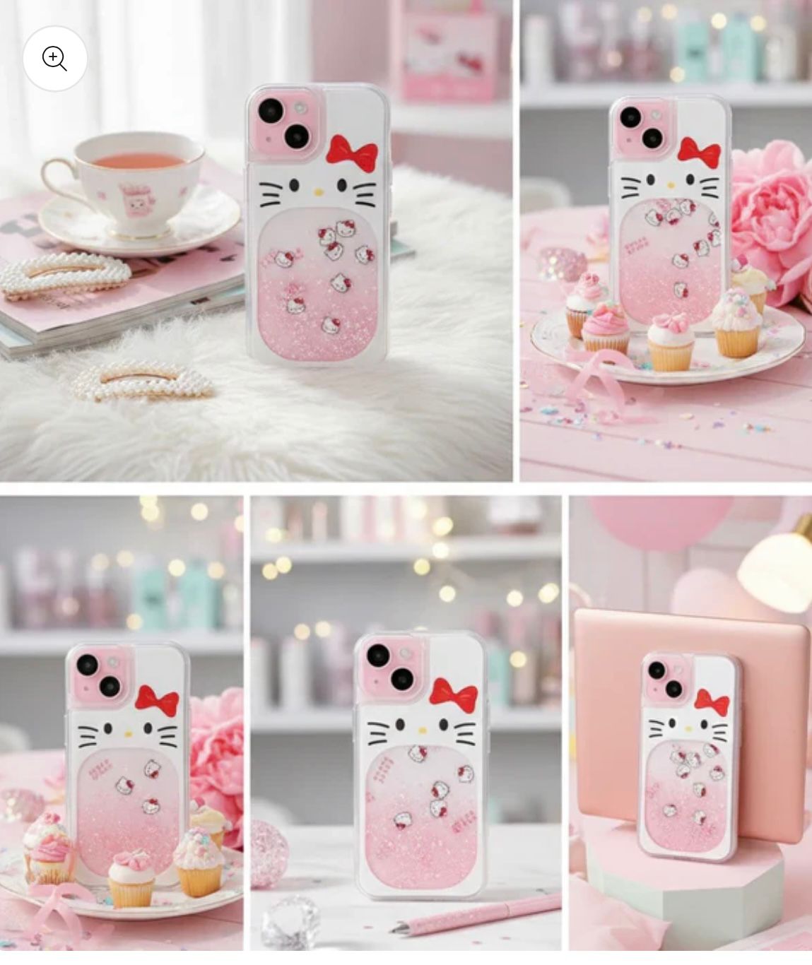 HELLO KITTY GLITTER CASE SEMI TRANSPARENT CASE